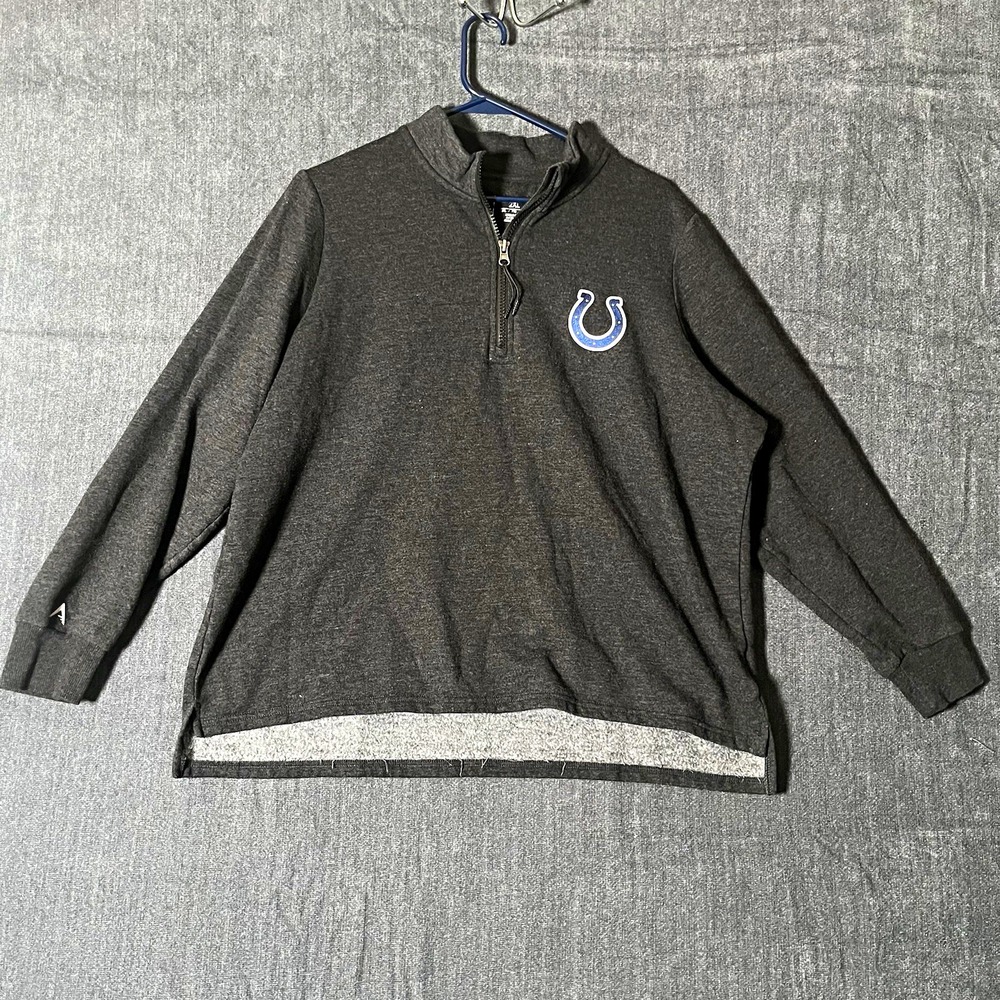 Antigua Women's 2XL Gray Fleece 1/4 Zip Pullover Mock Neck Colts Logo